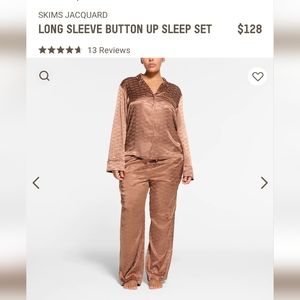 SKIMS Jacquard Long sleeves satin sleep set